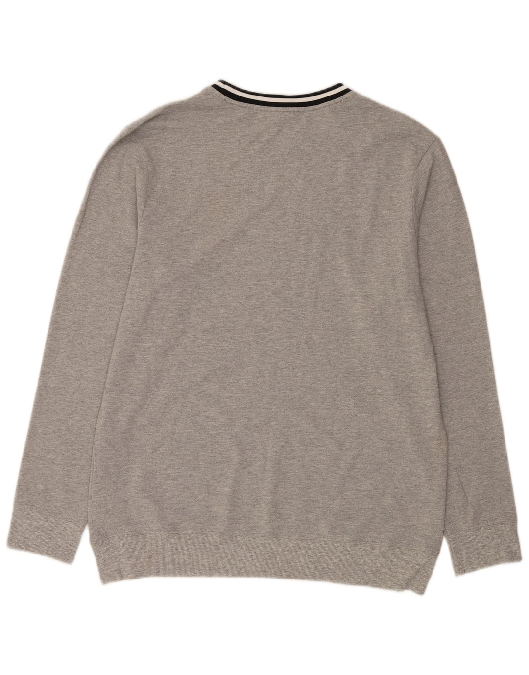 Pulover Calvin Klein pentru bărbați, cu grafică, cu decolteu, cu dungi mari, gri
