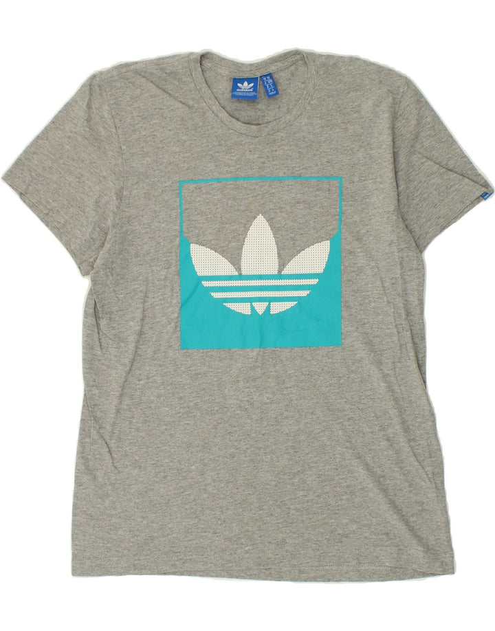 ADIDAS Mens Graphic T-Shirt Top Medium Grey Vintage Adidas and Second-Hand Adidas from Messina Hembry 