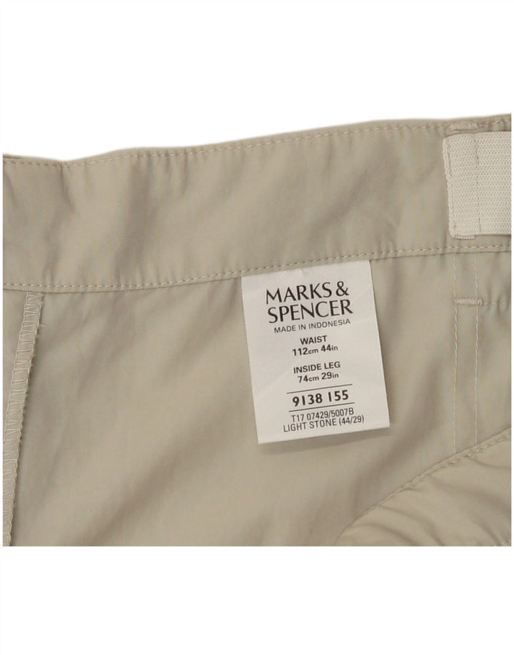 Pantaloni cargo drepti pentru bărbați Marks & Spencer W44 L29 poliamidă bej