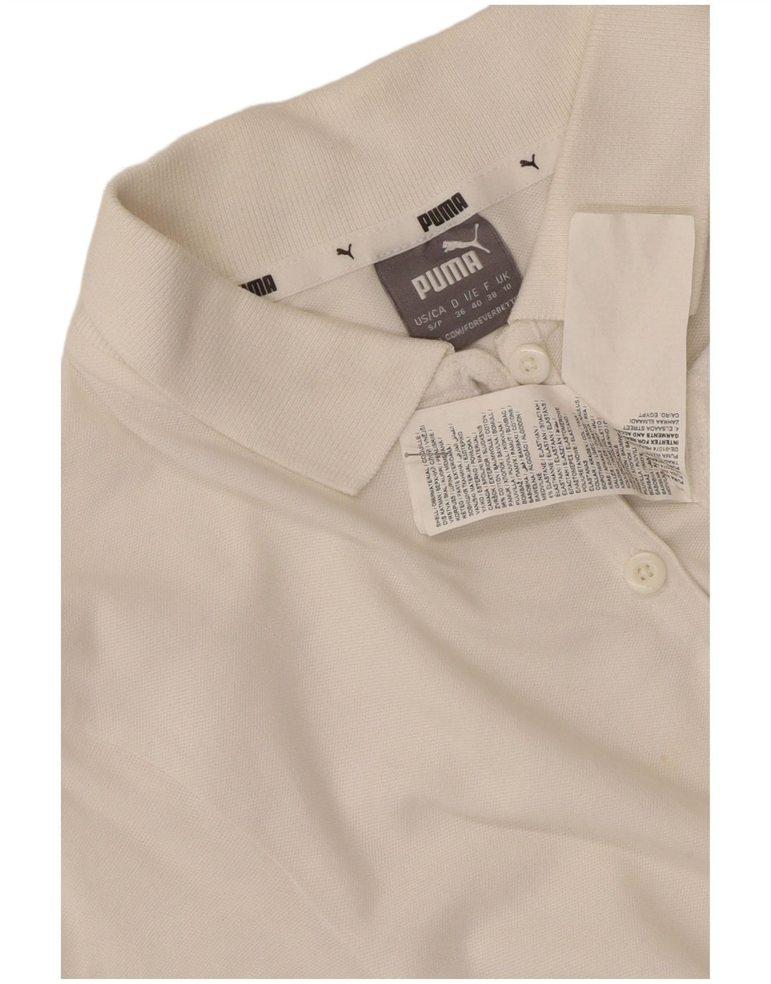 Tricou polo Puma pentru femei UK 10 Small White Bumbac