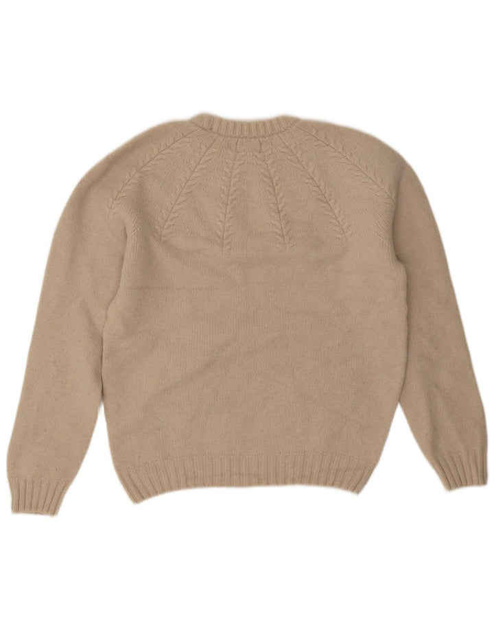 Massimo Dutti Pulover pentru bărbați cu gât crew pulover mare lână bej