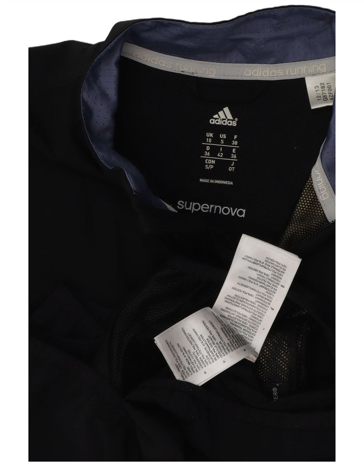 Jachetă de top pentru alergare ADIDAS pentru femei UK 10 Poliester negru mic
