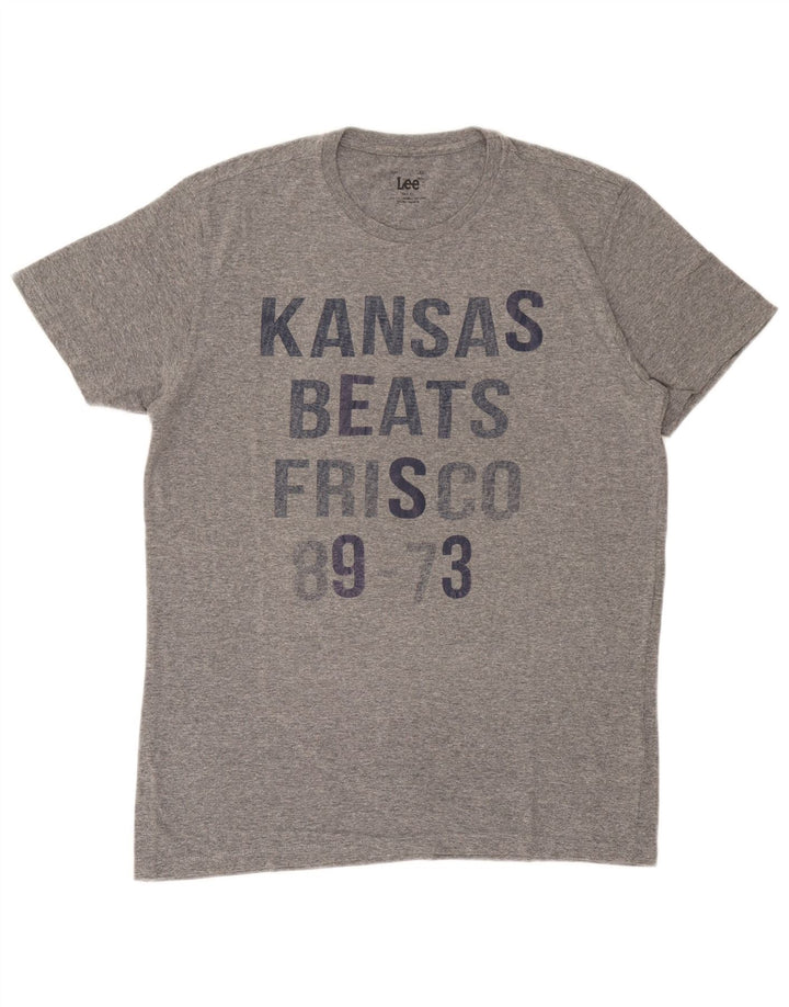 Tricou grafic Lee Slim Fit Top XL bumbac gri