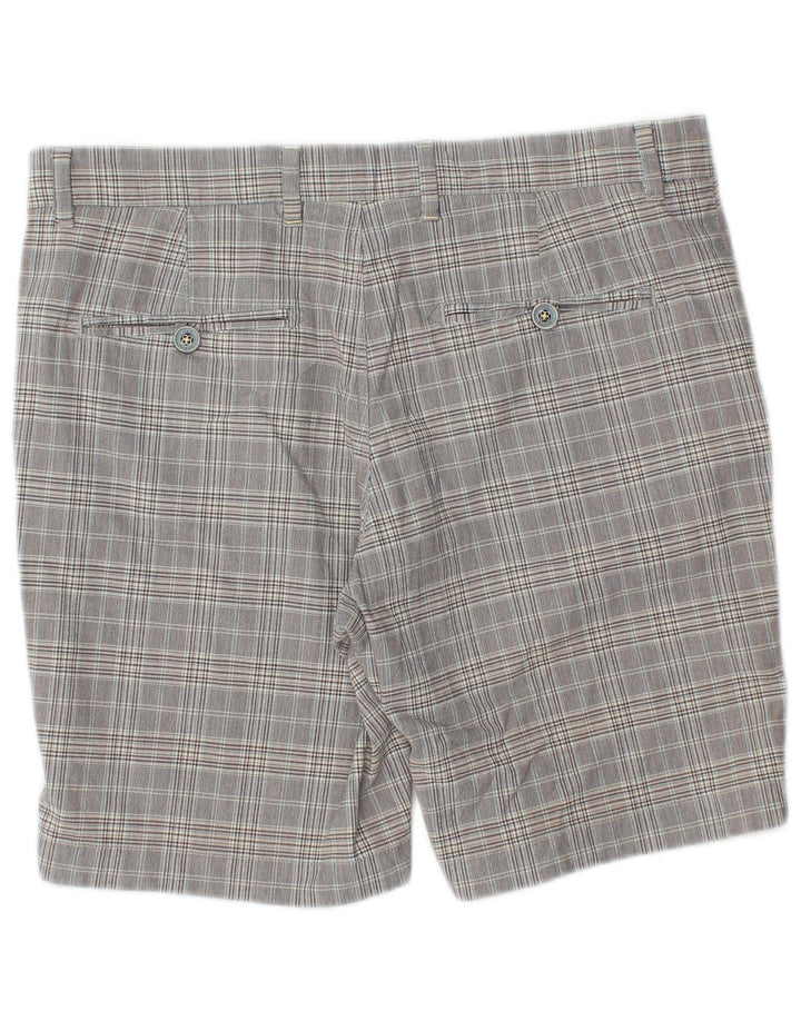 Pantaloni scurți chino pentru bărbați Ted Baker W34, bumbac cu carouri, gri mari