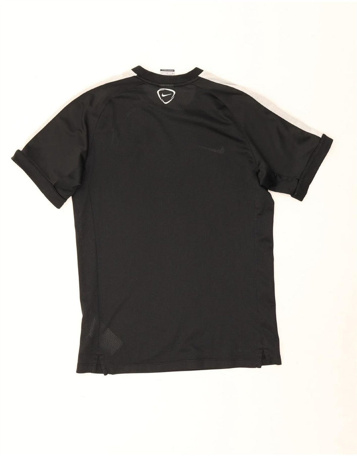 Tricou grafic Nike Dri Fit pentru bărbați Top Mediu Negru Poliester Bloc de culoare