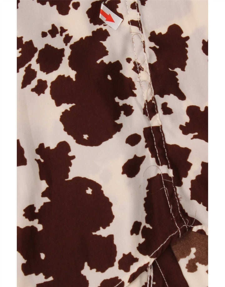 Cămașă Vintage pentru bărbați cu model abstract, maro mediu, imprimeu animal