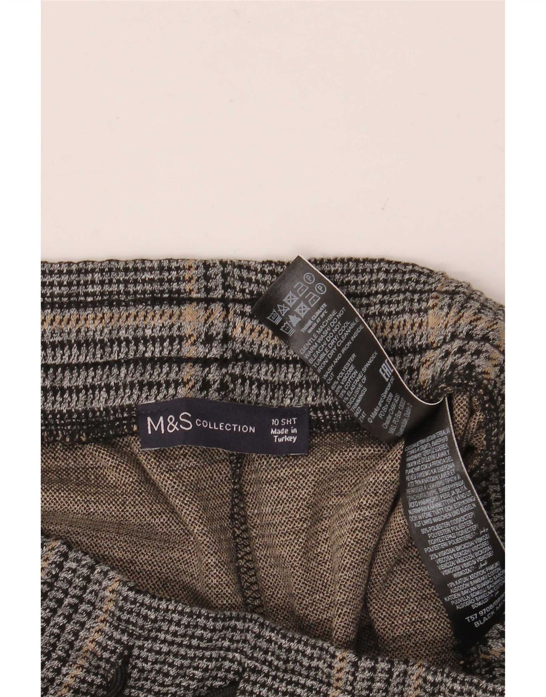 Pantaloni pentru femei Marks & Spencer UK 10 Small W30 L26 Gri Houndstooth