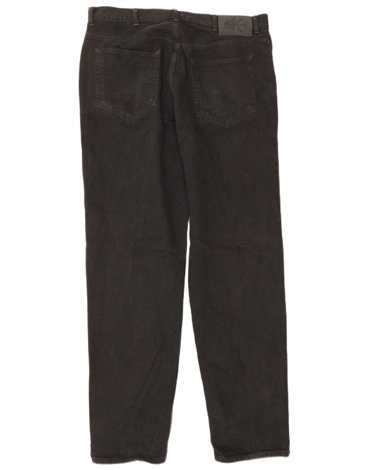 Blugi conici pentru femei CALVIN KLEIN W36 L34 bumbac negru