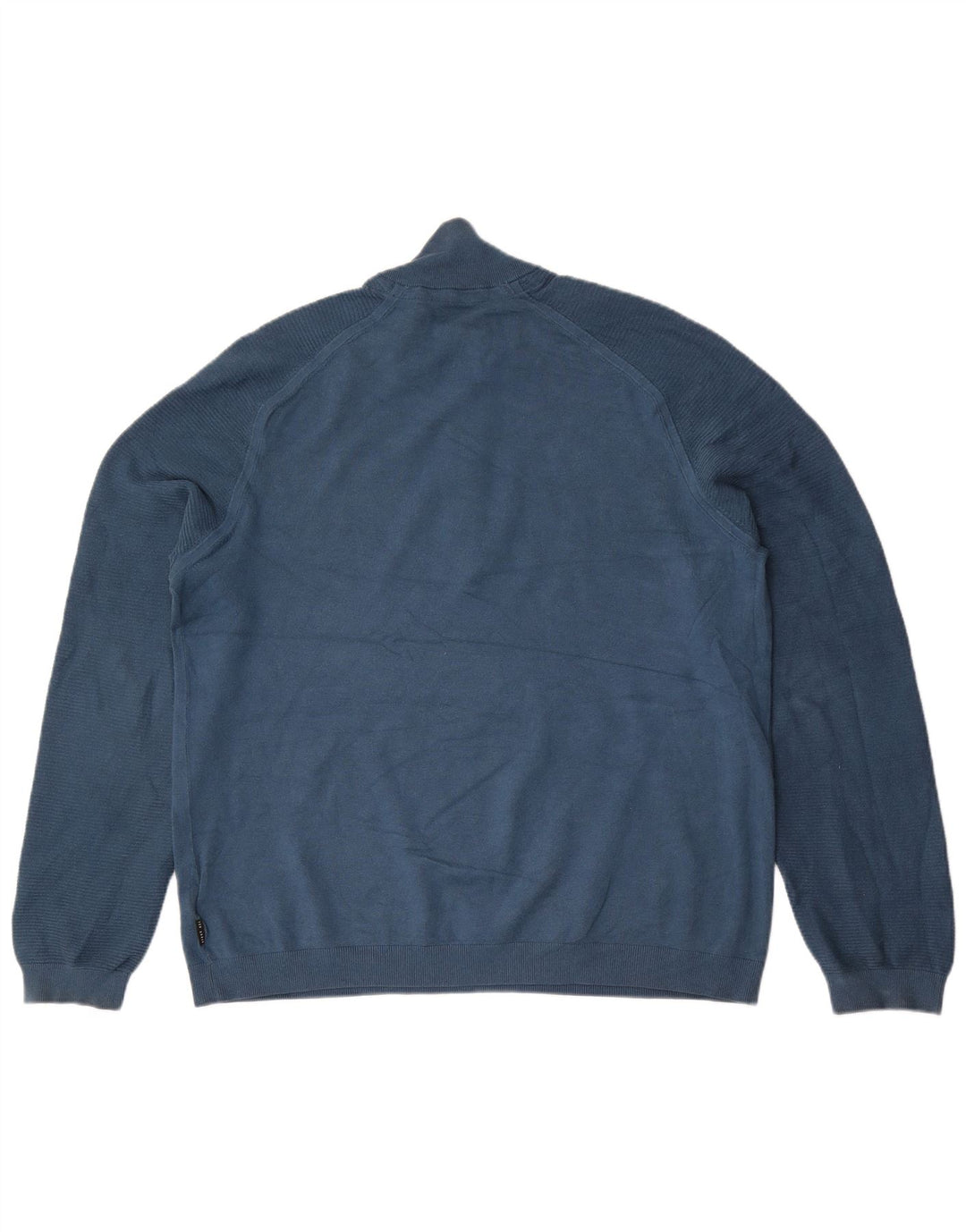 Pulover pentru bărbați Ted Baker, cu fermoar, cu gât, mărimea 6 2XL, viscoză albastră
