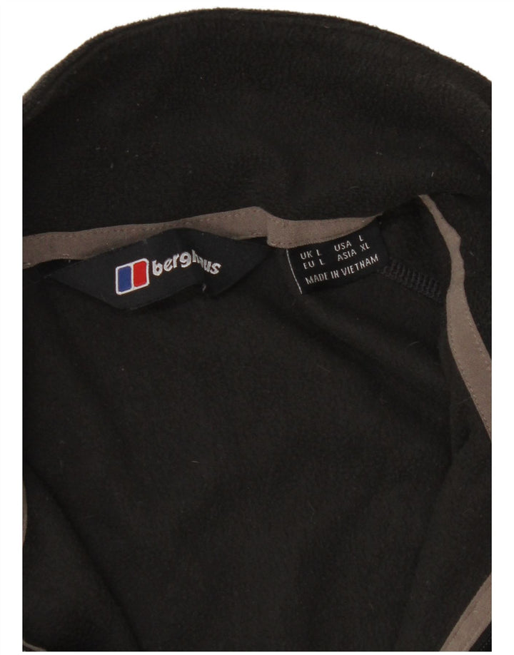 Jumper pentru bărbați Berghaus, cu fermoar și gât, din lână, mare, gri, poliester