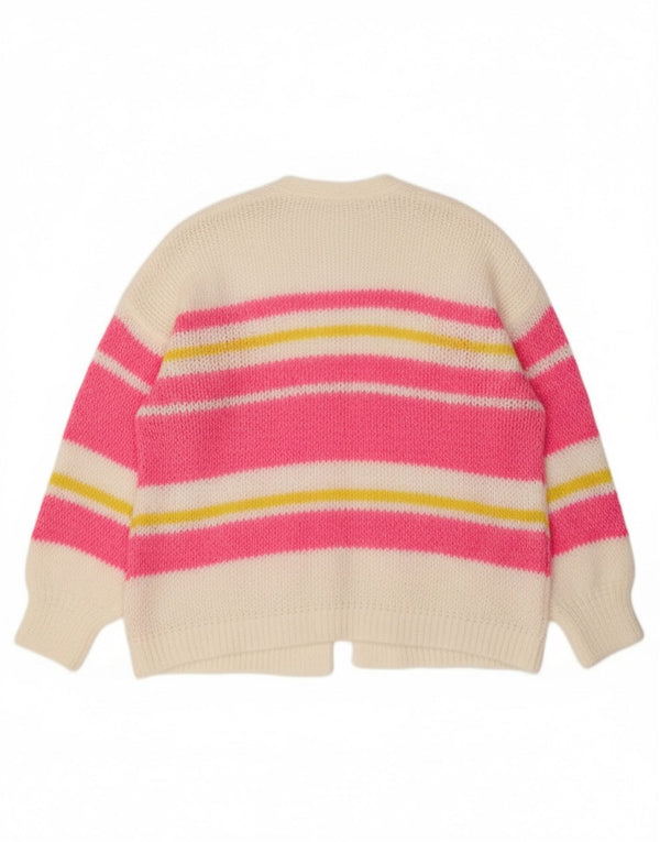 Pulover cardigan deschis pentru femei Joules UK 16, mare, alb, acrilic