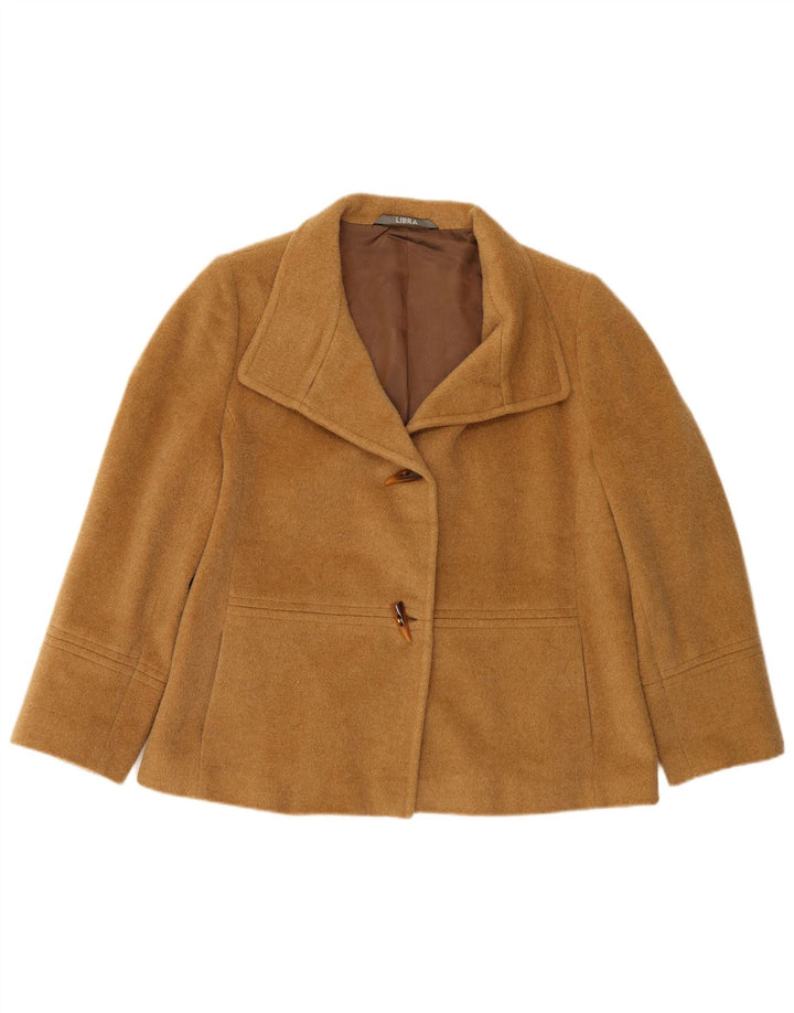 LIBRA Womens Short Overcoat US 12 Large Beige Wool