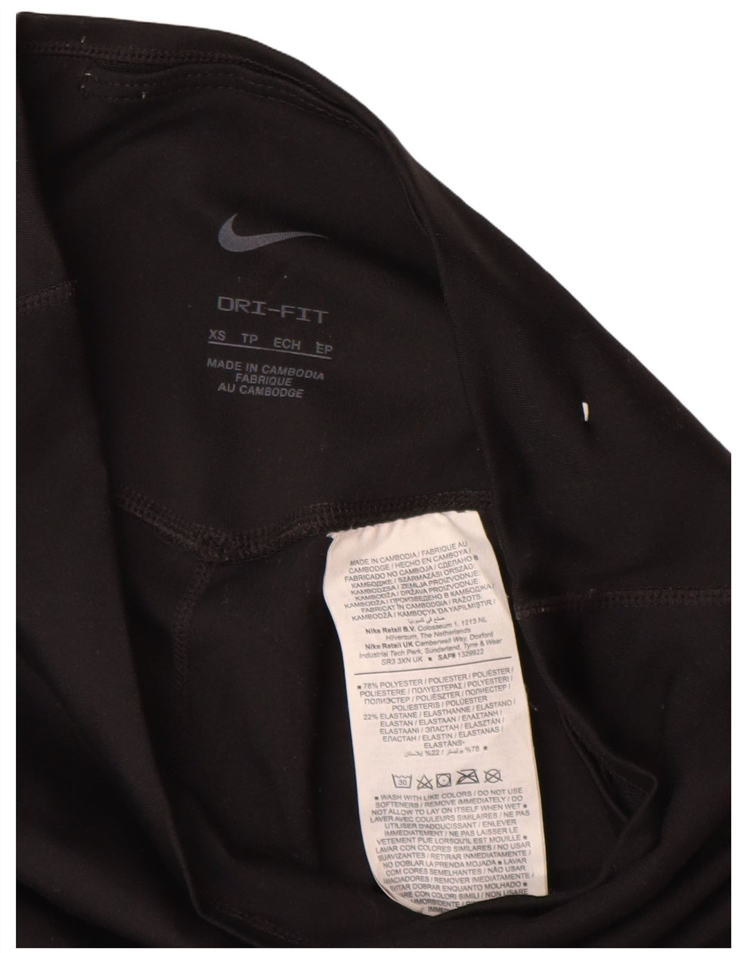 Leggings NIKE Dri Fit Capri pentru femei UK 4 XS Poliester negru