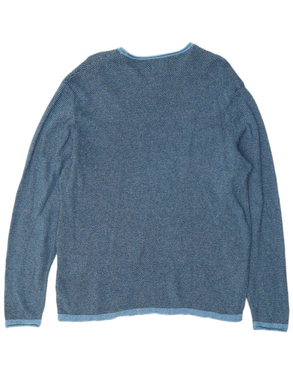 Pulover Jack & Jones pentru bărbați cu gât roșu, bumbac XL, albastru