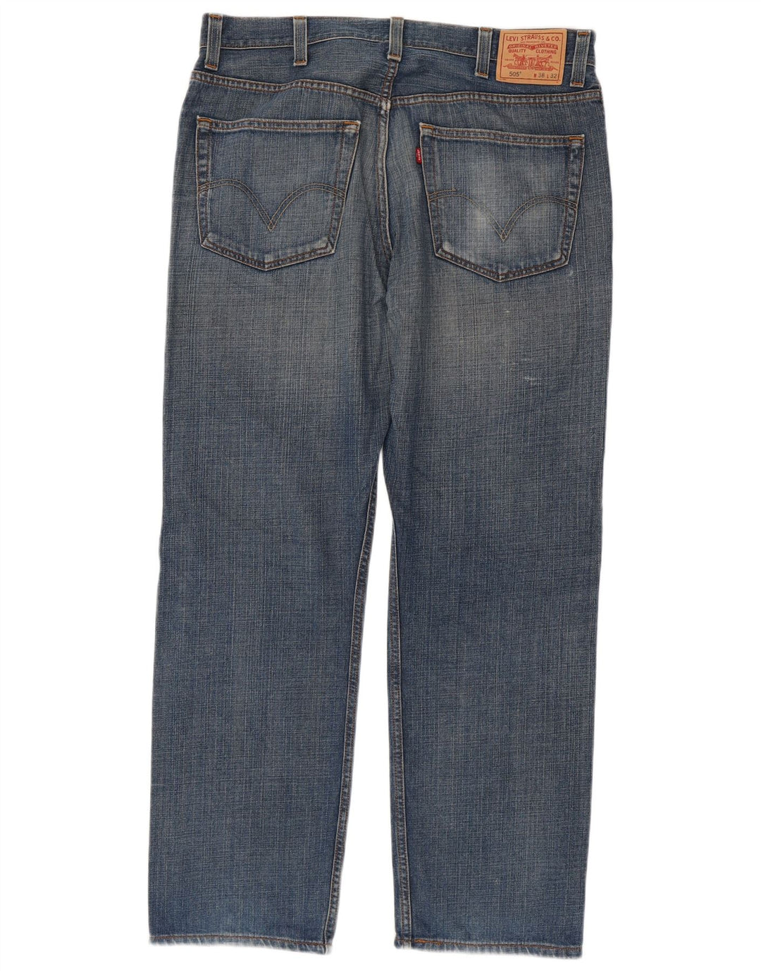 Blugi drepti pentru bărbați Levi's 505, cu ajustare normală, W38 L32, bumbac albastru