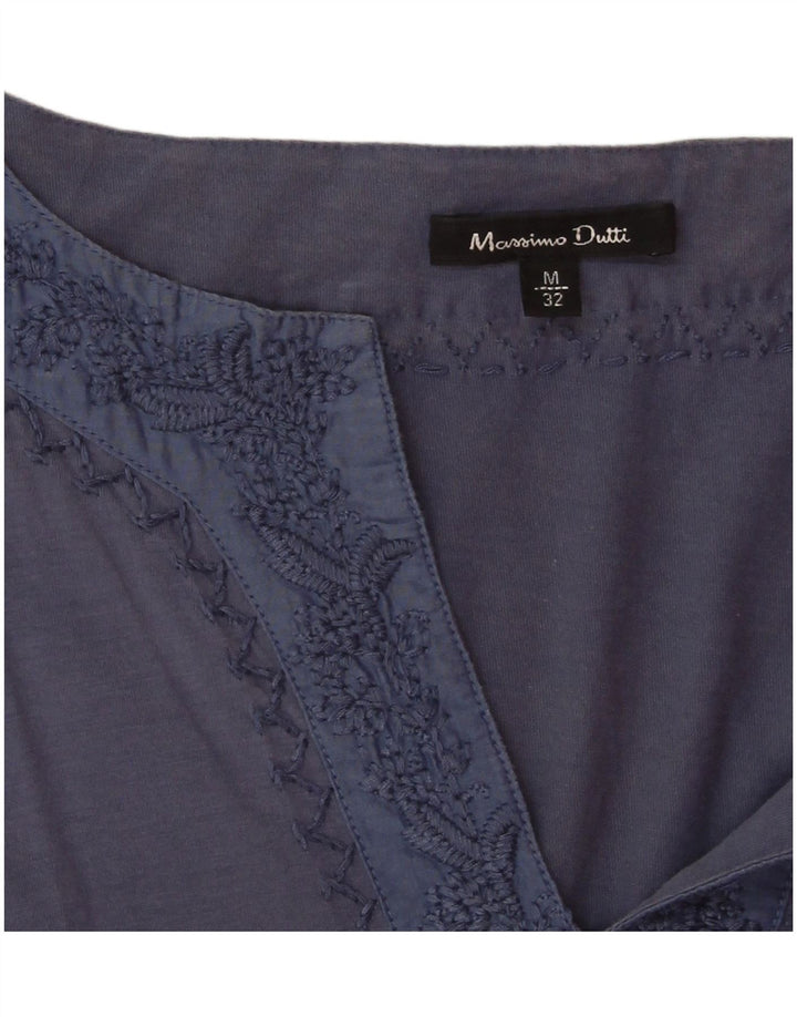 Bluză cu mânecă lungă pentru femei Massimo Dutti, UK 14, bumbac albastru mediu
