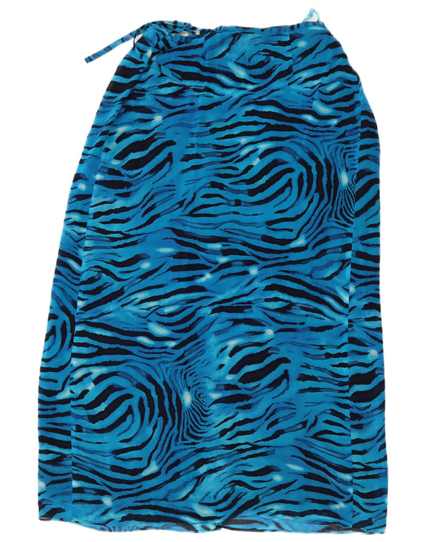 Fusta Wrap pentru femei Laurel EU 40 Medium W30 Blue Animal Print Rayon