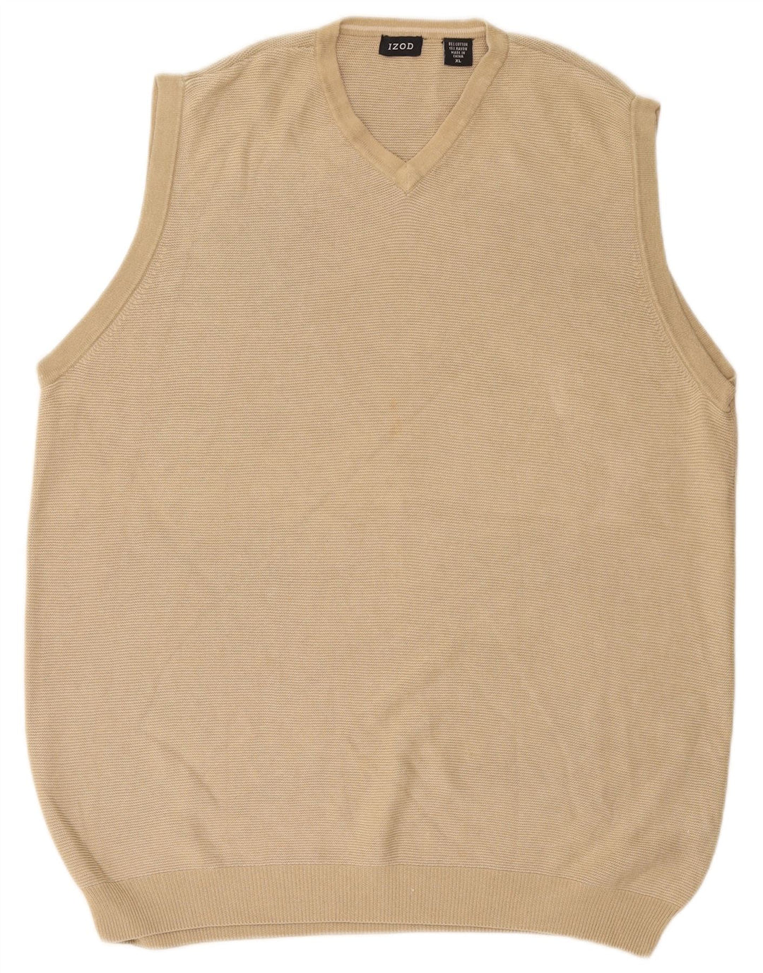 Izod Mens Vest Tank Top XL Bej Bumbac