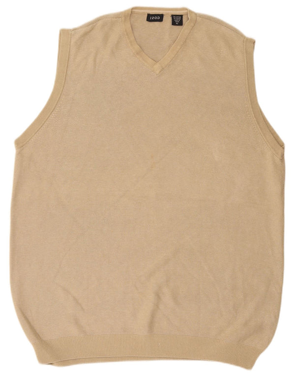 Izod Mens Vest Tank Top XL Bej Bumbac