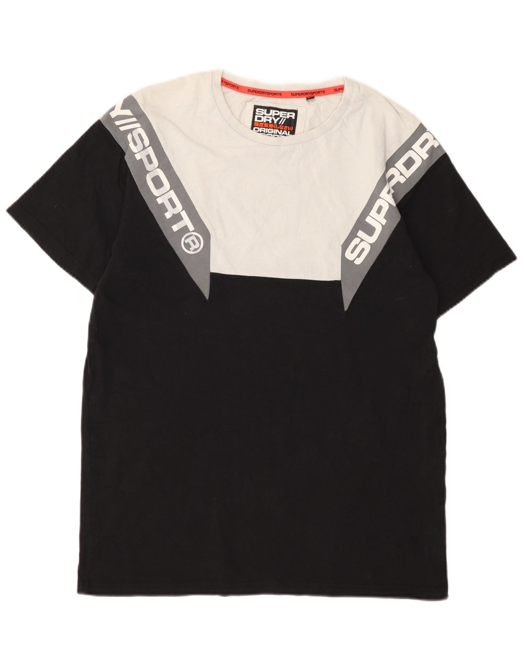 Tricou grafic pentru bărbați Superdry Top mediu negru din bumbac color bloc