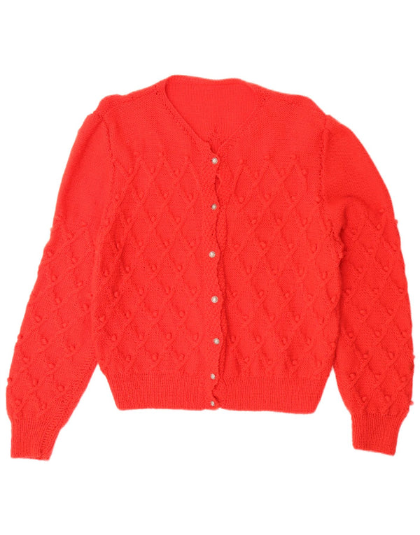Pulover cardigan supradimensionat vintage pentru femei UK 16 Large Red