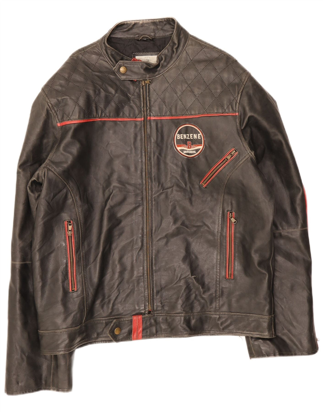 Jachetă din piele pentru bărbați Les Boulevards Moto Racer UK 40 Large Black