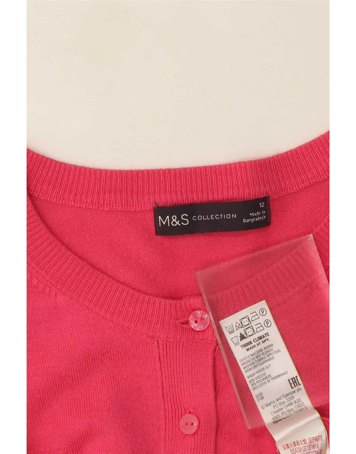 Pulover cardigan pentru femei Marks & Spencer UK 12 Medium Pink Viscose