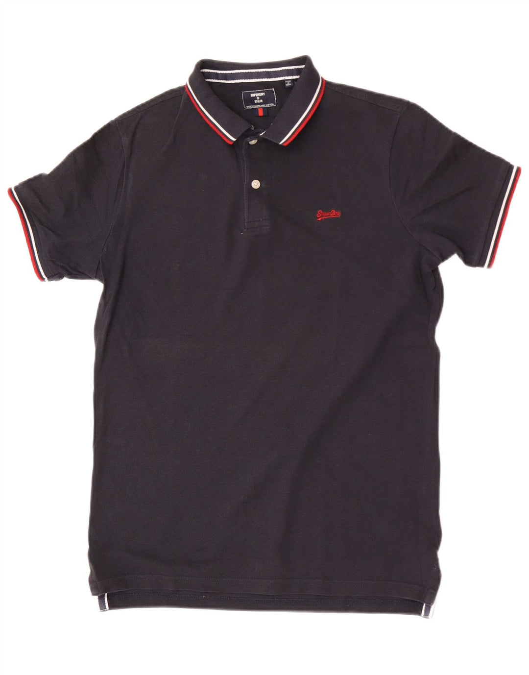 Cămașă polo Superdry pentru bărbați, cu formă normală, din bumbac, albastru bleumarin