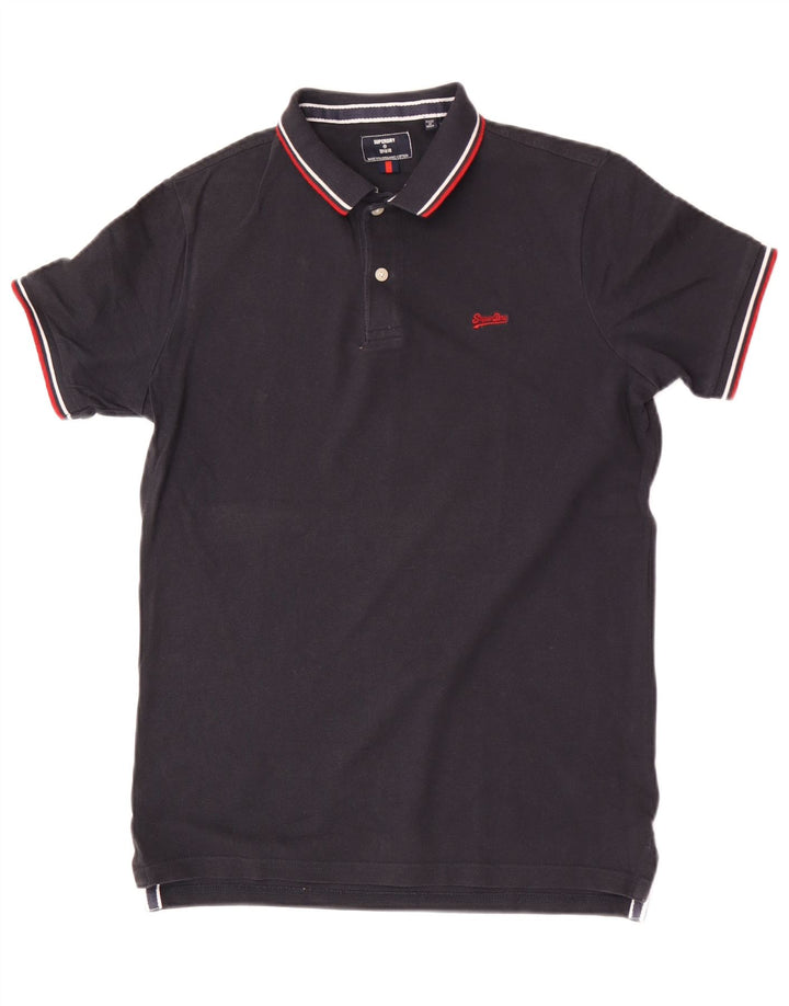 Cămașă polo Superdry pentru bărbați, cu formă normală, din bumbac, albastru bleumarin