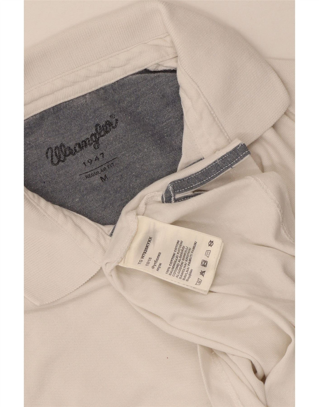 Cămașă polo WRANGLER pentru bărbați, bumbac alb mediu