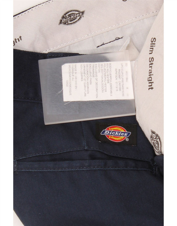 Pantaloni casual slim drepti pentru bărbați Dickies L33 L32 Poliester bleumarin