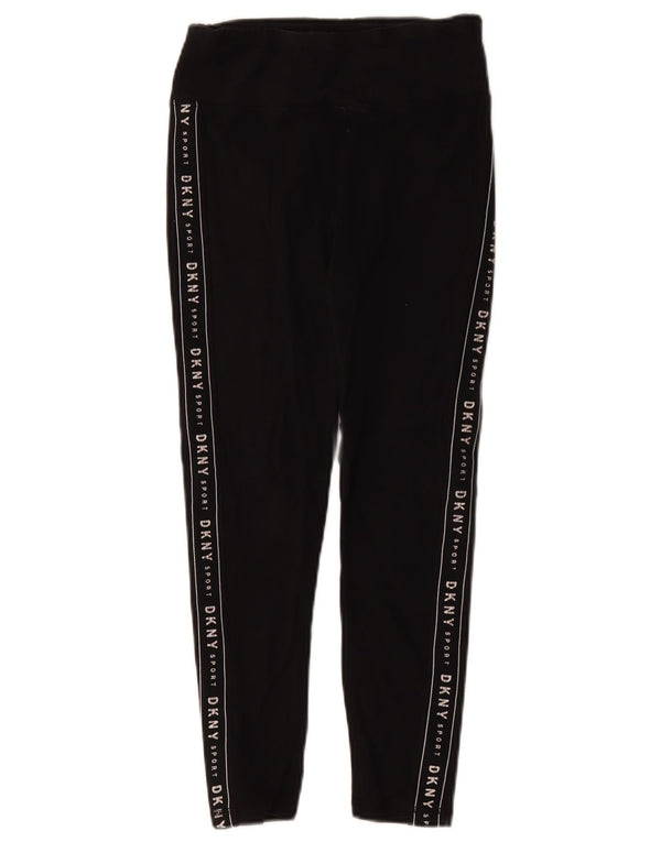 Leggings crop grafic Dkny pentru femei UK 8 mic bumbac negru