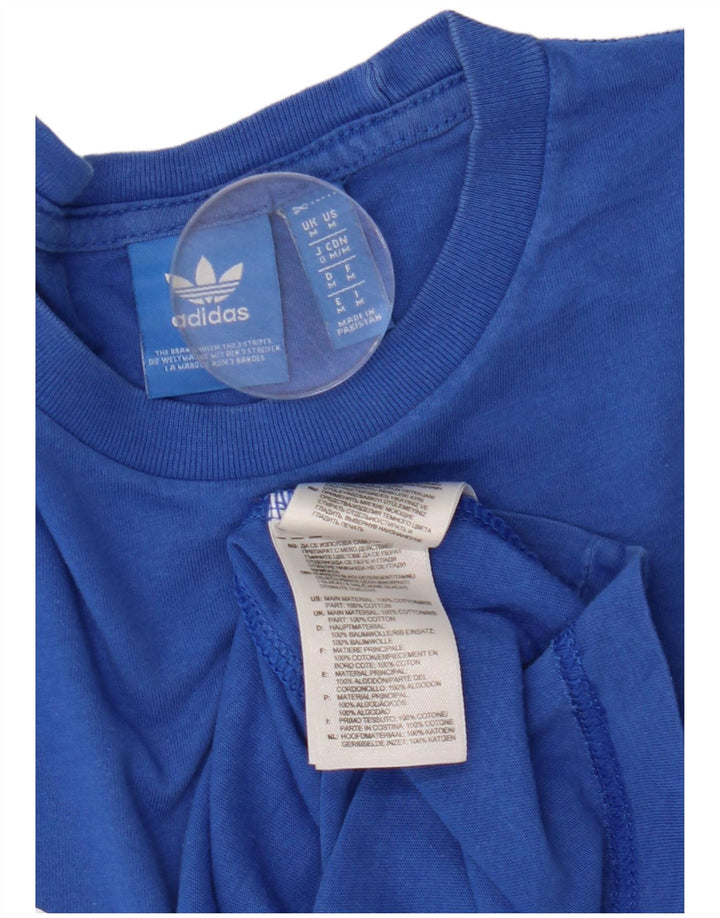 Tricou grafic pentru bărbați Adidas Top, bumbac albastru mediu