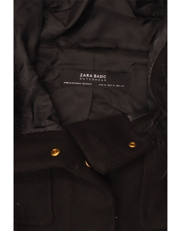 Jachetă de vânt cu glugă pentru femei Zara UK 14 Medium Black