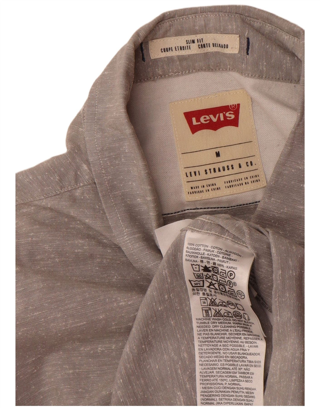 Cămașă Levi's Slim Fit pentru bărbați, bumbac cu pete gri mediu
