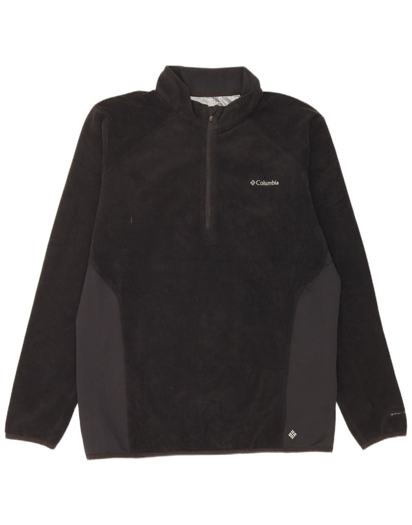 Jumper Columbia Omni-Shade pentru bărbați, cu fermoar și gât, XL, negru, color block