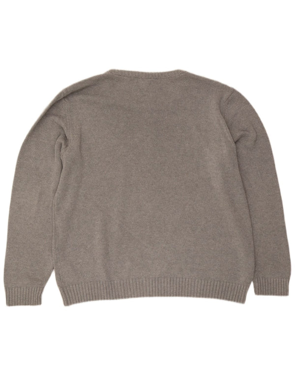 Pulover Guess pentru bărbați cu grafică cu gât de barcă, bumbac gri 2XL