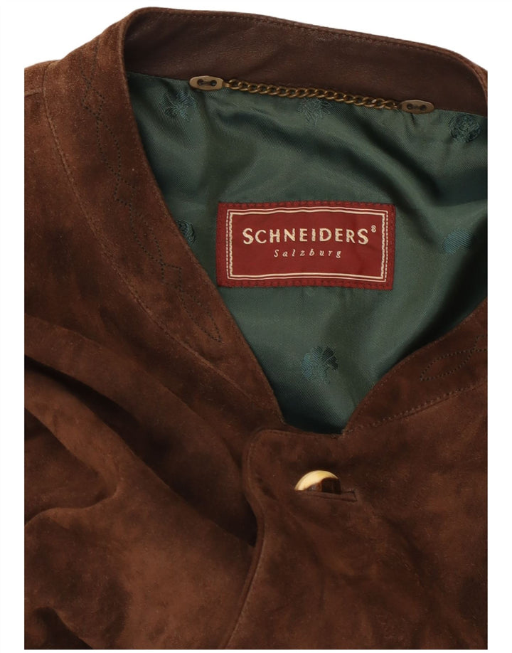 Jachetă Schneiders de piele intoarsa pentru barbati UK 44 2XL maro clasica din piele