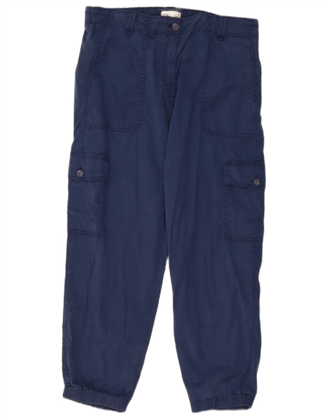 Pantaloni cargo crop pentru femei Marks & Spencer UK 16 Large W34 L25 Bleumarin