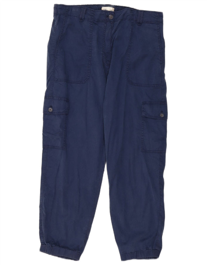 Pantaloni cargo crop pentru femei Marks & Spencer UK 16 Large W34 L25 Bleumarin