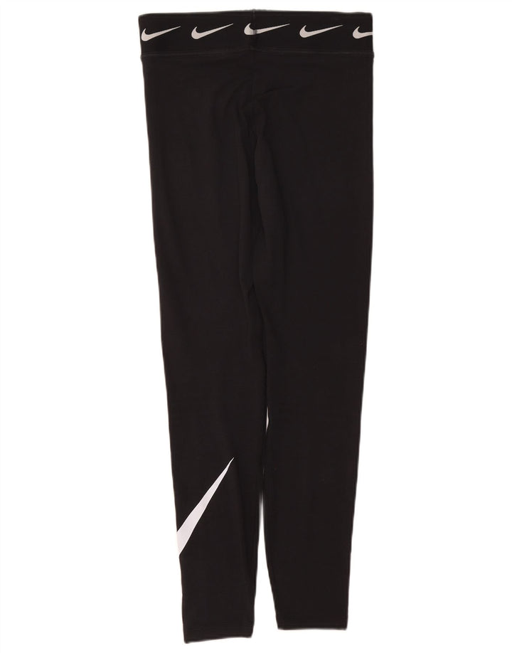 Leggings grafic Nike pentru femei UK 12, bumbac mediu negru
