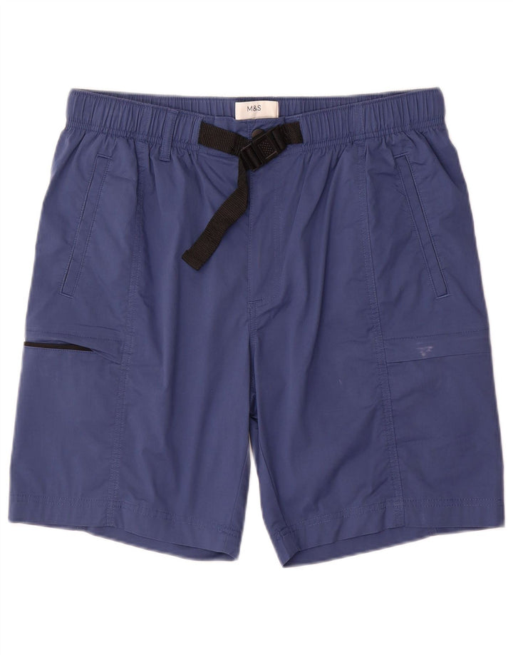 Pantaloni scurți cargo pentru bărbați Marks & Spencer W36, mare, albastru, bumbac