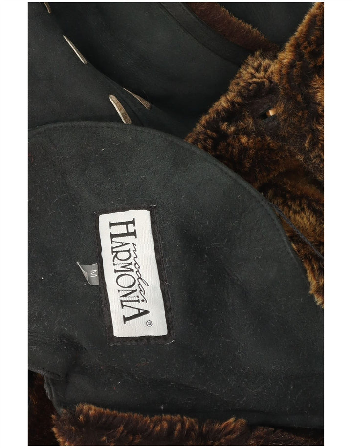Palton vintage pentru femei din shearling UK 12 verde mediu