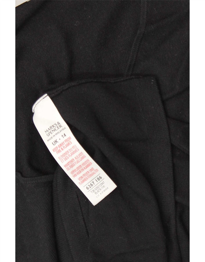 Marks & Spencer Top pentru femei cu mânecă lungă UK 14 Medium Black Viscose