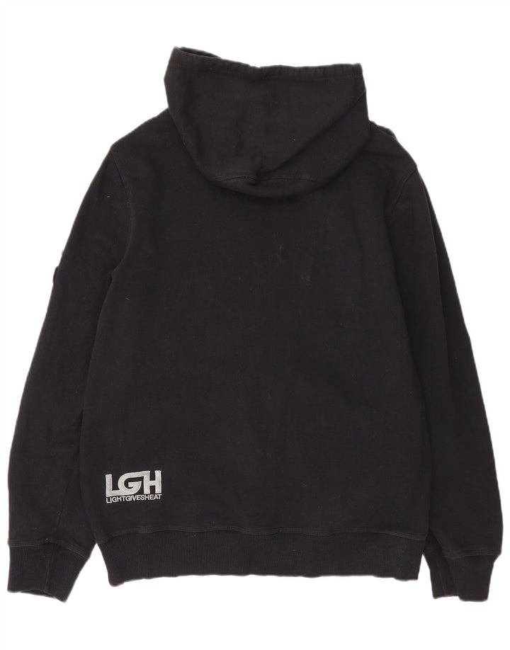 Pulover Hurley pentru bărbați, cu fermoar grafic, bumbac mediu negru