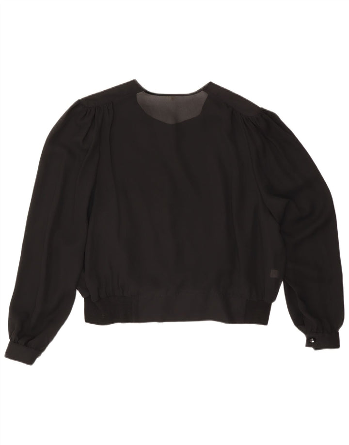 Bluză cămașă pentru femei VINTAGE IT 50 XL Viscoză neagră