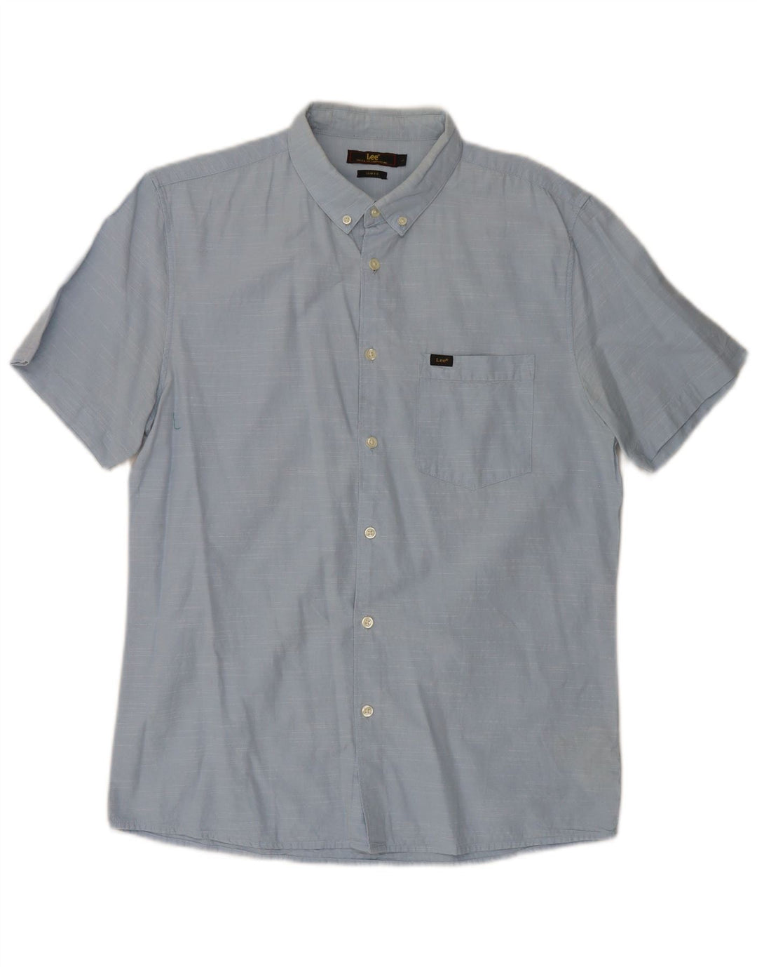 Cămașă Lee pentru bărbați, cu mânecă scurtă, slim fit, mare, albastru, bumbac
