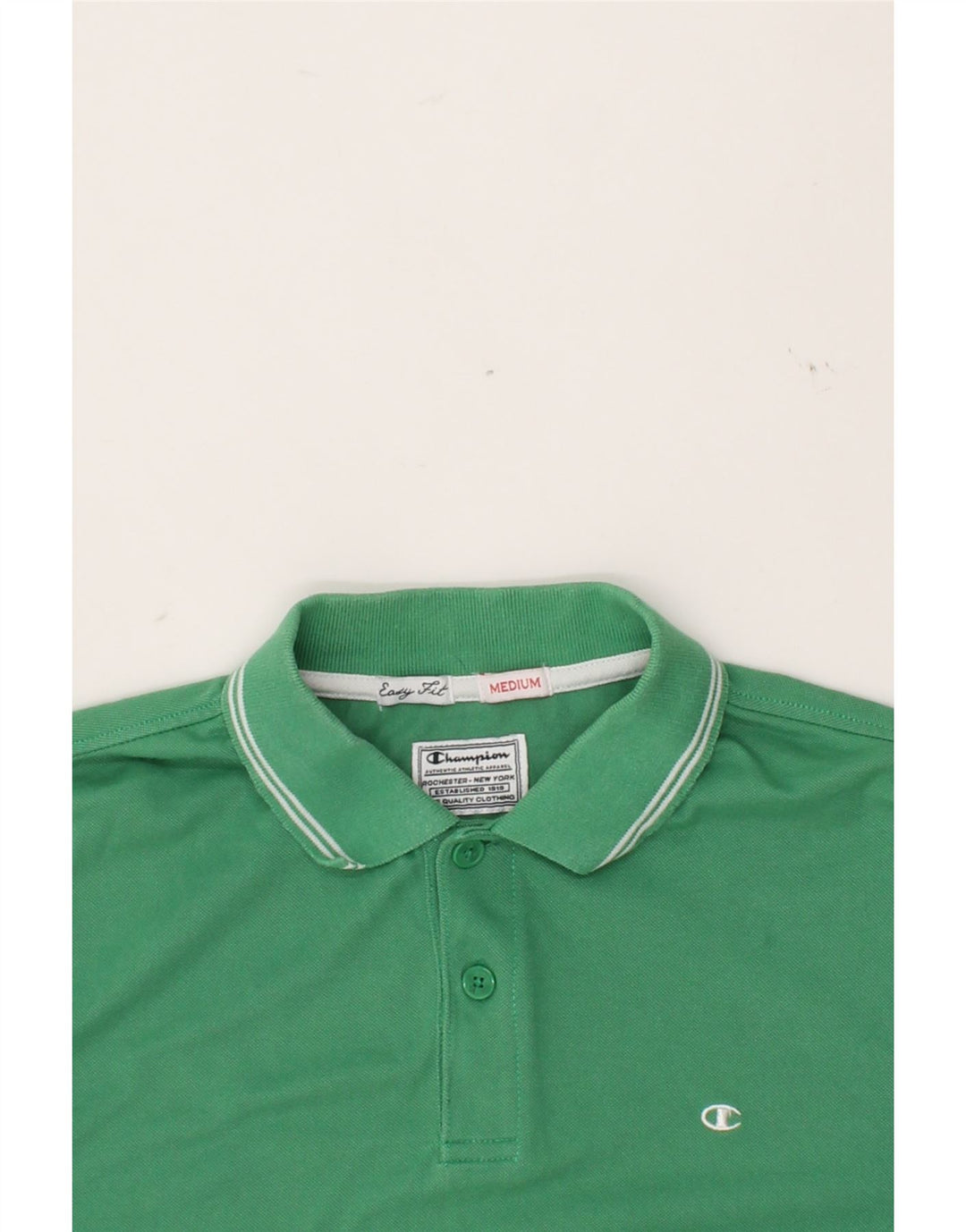 CHAMPION Mens Easy Fit Polo Shirt Medium Green Cotton Vintage Champion and Second-Hand Champion from Messina Hembry 