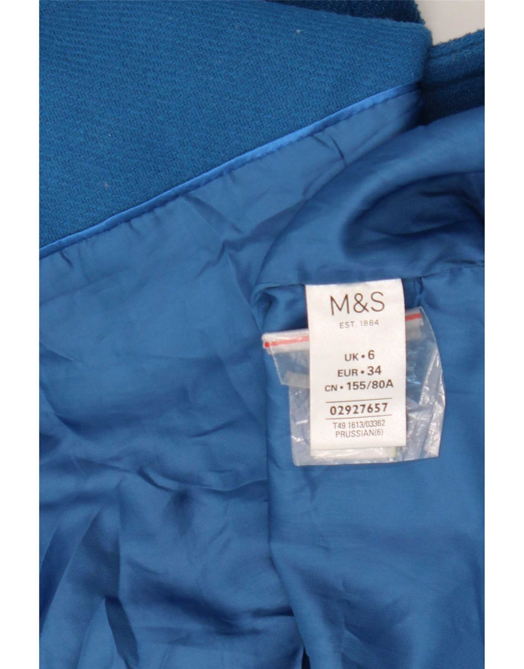 Marks & Spencer palton dublu pentru femei UK 6 XS poliester albastru
