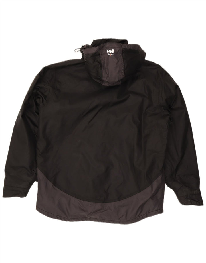 Jachetă de vânt cu glugă Helly Hansen pentru bărbați UK 40, mare, negru, color block